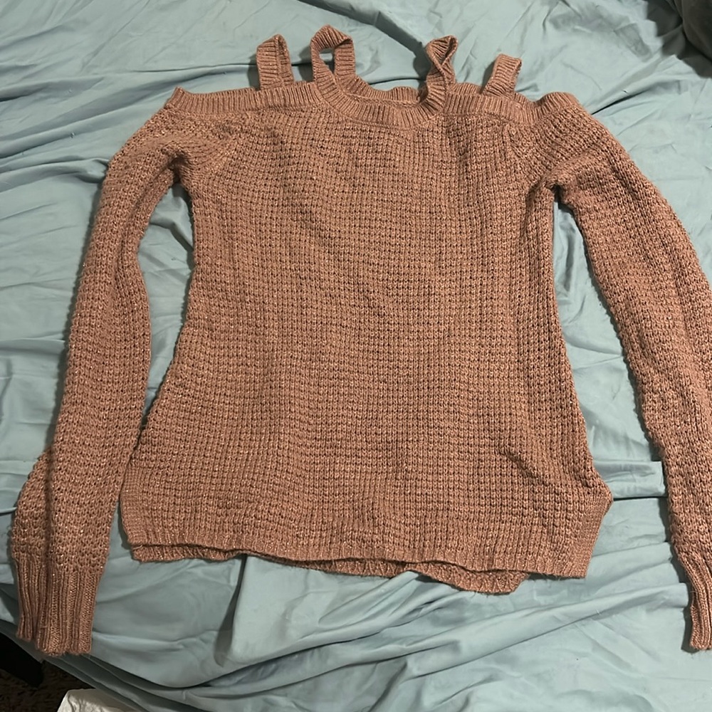 Purple off shoulder sweater